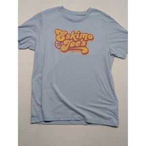 Eskimo Joes Stillwater Oklahoma Graphic T-Shirt Mens Small Blue Retro Logo Tee